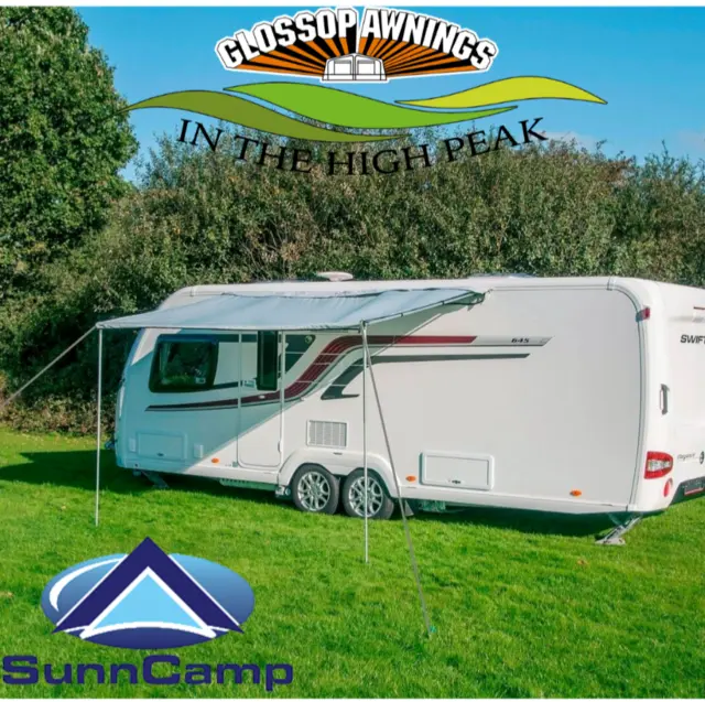 SunnCamp Protekta Roll Out Caravan Poled Sun Canopy All Sizes + Side Wall Option