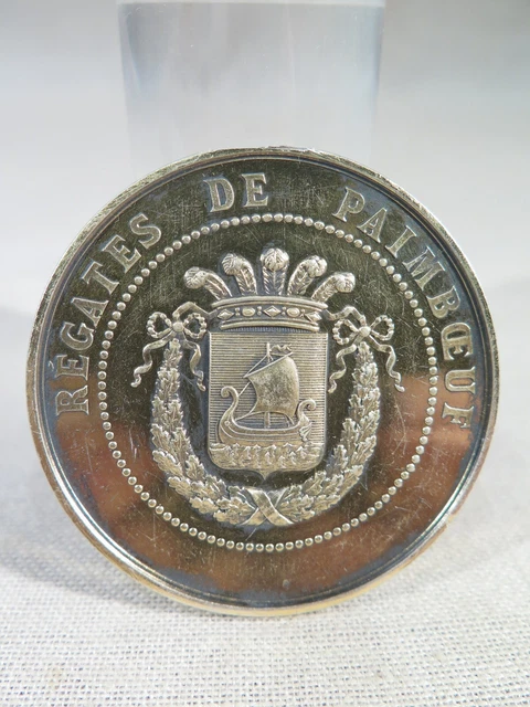 Médaille Ancienne En Argent Massif Par Abel Lafleur - Propriétés Immobilières Paris, Pièce De Collection