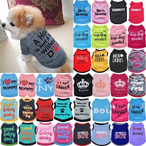 Small Dog Cat T-Shirt Vest Pet Puppy Cat Summer Clothes Coat Top Outfit Costume