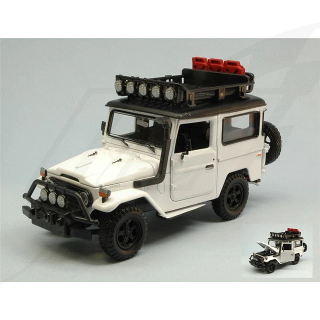 MOTORMAX – Toyota FJ40 1974 Avec Galerie – Échelle 1/24 – Miniature Métal – Couleur Orange/Bleu
