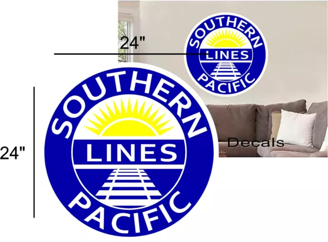 24" Southern Pacific Railroad Logo Decal Make Your Own Sign Train Wall Or Window