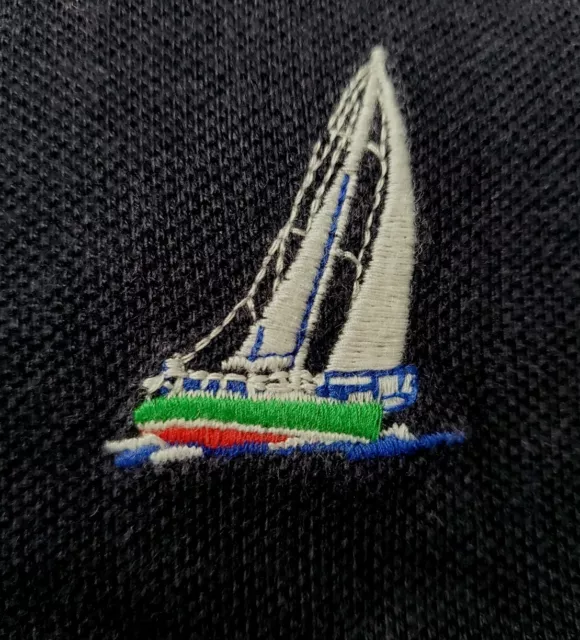 RALPH LAUREN SAIL BOAT blue Polo Shirt Small Men Yachting Nautical S ...