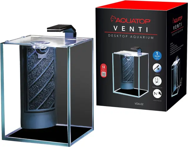 Venti Professional Showcase Glass Aquarium Kit, 1-Gallon – for Freshwater Fish T