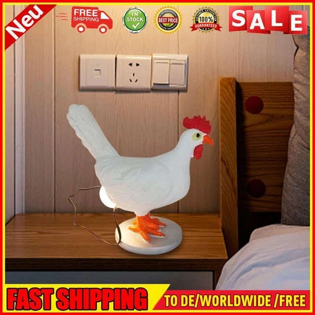 Chicken Shaped Lamp Resin Desktop Ornaments Bedside Living Room Decor Lighting