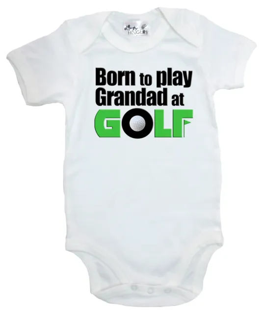 Dirty Fingers "Born to play Grandad at Golf" Baby Bodysuit Babygrow Vest Clothes
