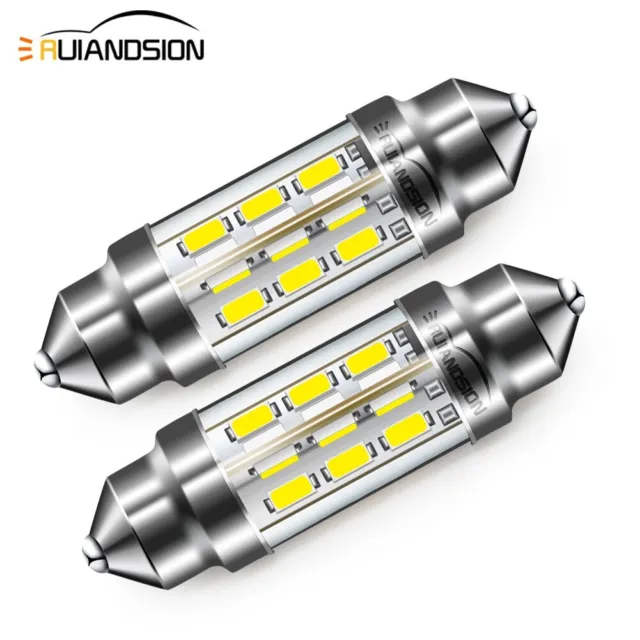 2pcs DC 6V Festoon 36MM 3014 24 LED Car Interior Dome Reading Bulb Lamp White