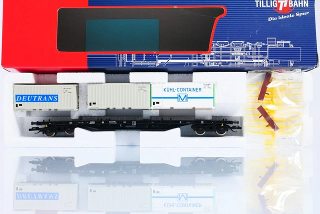 SPUR TT TILLIG 15580 4achsiger Containertragwagen Rgs der DR in OVP