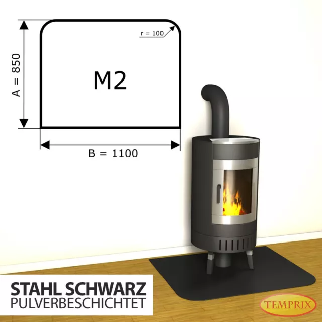 Placa Base Para Chimenea Y Bandeja Para Horno Acero negro