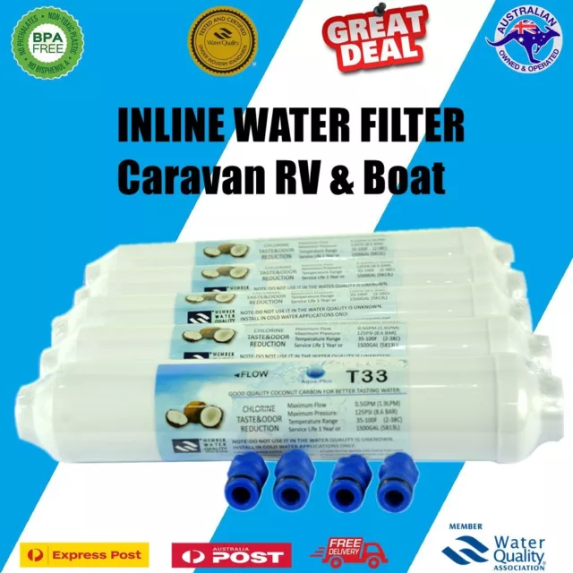 5 X 10" inline filter with garden hose connectors for Caravan Boat RV