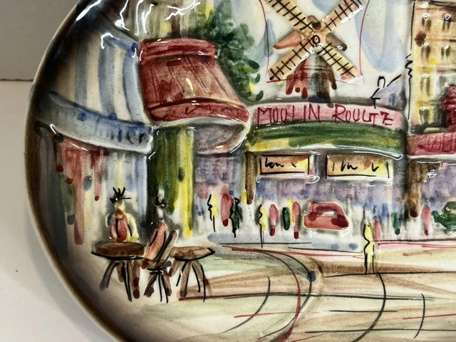 MOULIN ROUGE CERAMIC plate SD Japan vintage collectible hand