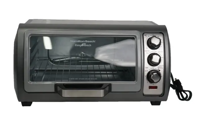 Hamilton Beach 31123D 6-Slice Easy Reach Toaster Oven Roll Up Door - Silver