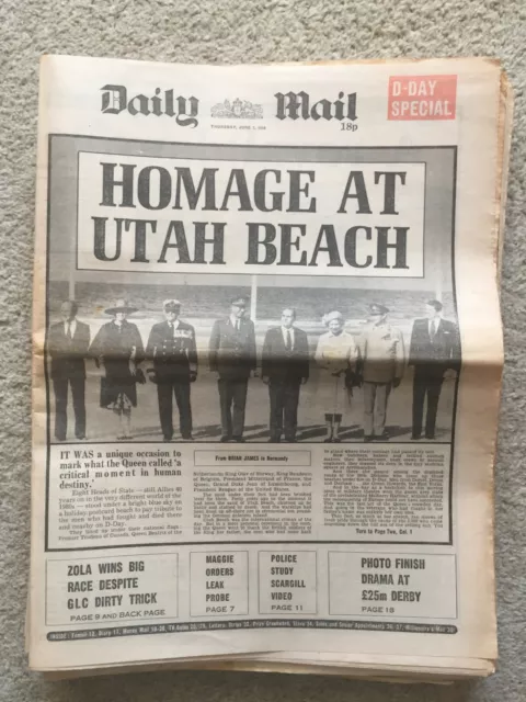 Daily Mail Newspaper 7th June 1984 D-Day Special Zola Budd