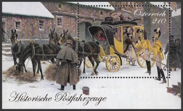 Österreich Mi.Nr. Block 131** (2022) postfrisch/Historische Postfahrzeuge (X)