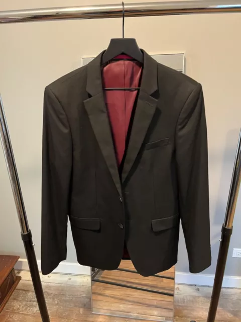 TOPMAN Mens Black Skinny Fit Blazer jacket sport suit coat 40R