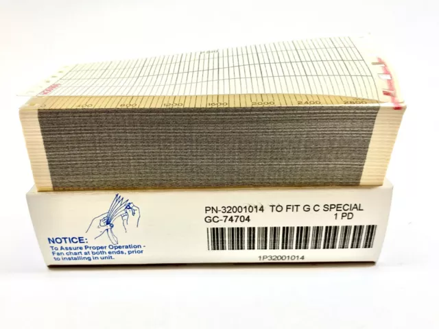 Graphic Controls 74707 Strip Chart Paper 0-3000 PSIG 32001014