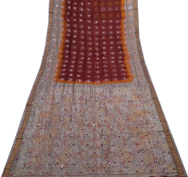 Elina Fashion Sari Patola In Seta Artigianale Per Donna: Blu Navy, Lunghezza 5.5 M Con Camicetta Inclusa, Abito Tradizionale Indiano