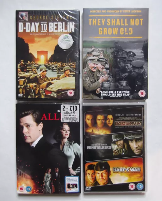 DVD Lot : War Movies Factory Sealed. 6 Films. They Shall Not Grow Old / Allied /