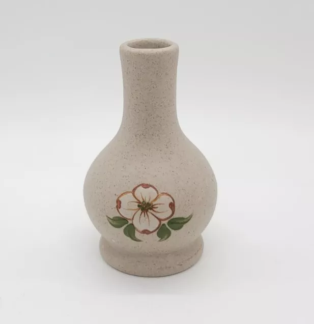 Vintage Pigeon Forge Pottery Bud Vase Dogwood Flower Tennessee Studio
