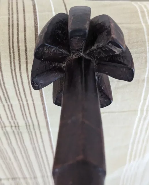 Antique African Ethiopian Oromo Hardwood Knobkerrie War Club Dark Glossy Patina