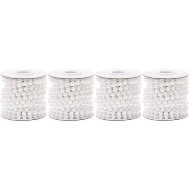 4 rollos cuentas de perlas accesorios de plástico para boda cinta guirnalda borde de cuentas