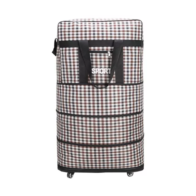 3-Layers Expandable Duffel Bag Suitcase Collapsible Rolling Wheeled Luggage Bag 3
