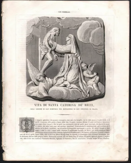 Vita Di Santa Caterina De' Ricci-Autore Drioux-1863-Illustrato