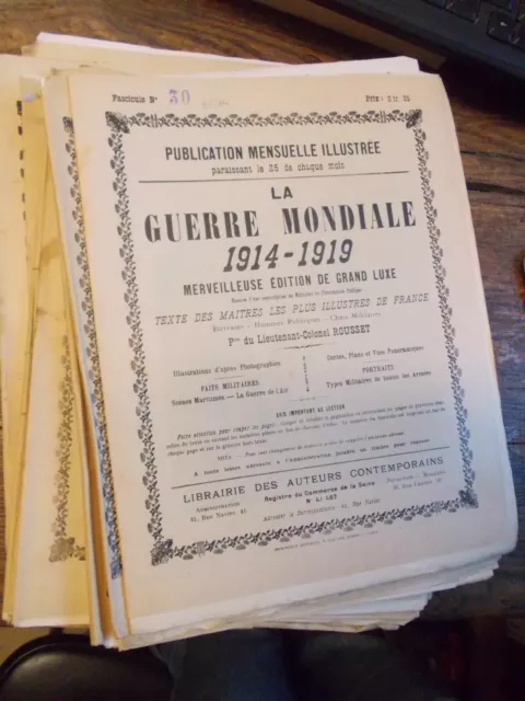 Die Guerre Mondiale 1914-1919 Wundervolle Ausgabe De Grand Luxe / Packung 30