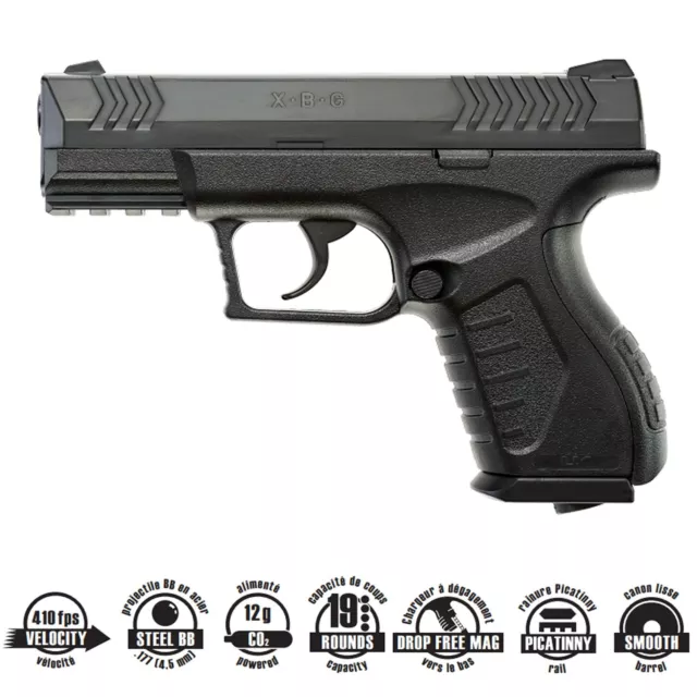 Umarex XBG Air Pistol .177 Caliber CO2 BB Gun, Non-Blowback (2254804)