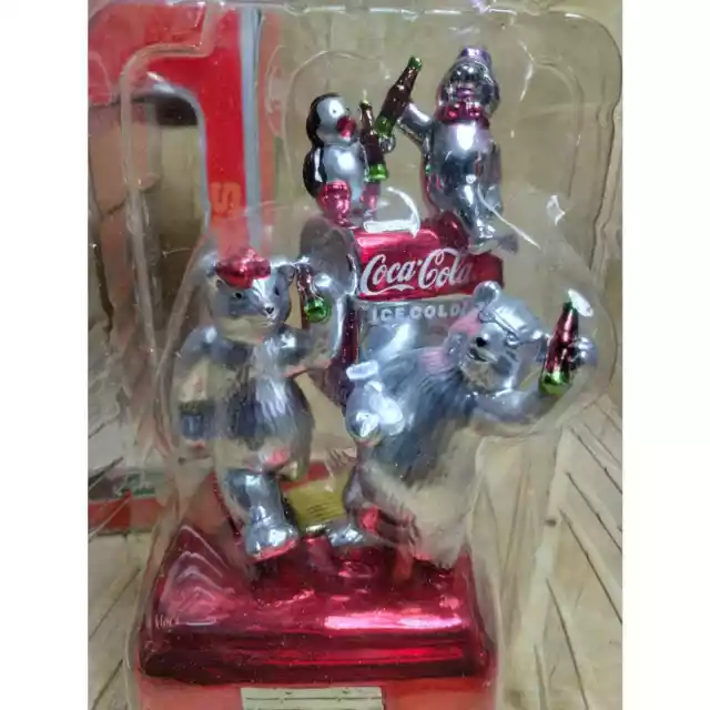 Vtg Coca Cola Polor Bears Penguins Radio Music Box Soda Shop Foutain (box su2) 2