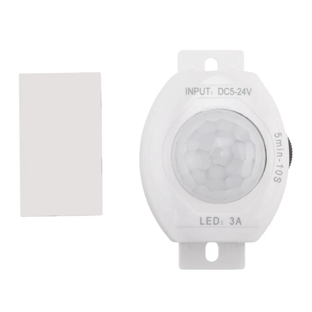 Interrupteur Capteur De Mouvement Infrarouge 5V-24V - Détection Corps Humain Pour Bandes LED, Lumière Placard, Armoire - Coque Aluminium