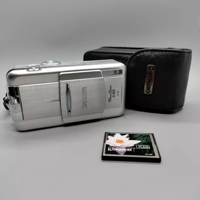 Canon PowerShot S50 5.0MP Compact Digital Camera Silver Tested