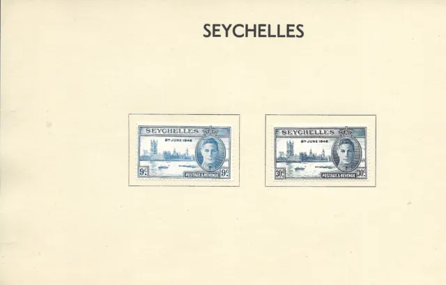 8/6/46 King George V1 Victory & Peace Mint Hinged Seychelles Stamps