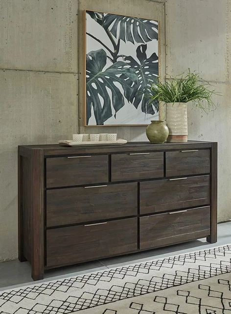 Solid Wood Dresser, 3-Drawer, Savanna - Coffee Bean