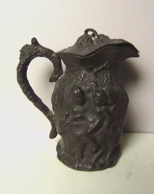 Unusual Metal  'SELENIUS & BACCHUS' Relief Pressed  Jug;  Early 19th Century