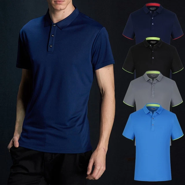 Poloshirt Für Herren Kleidung Wendekragen Schmale Passform Schnell Trocknend