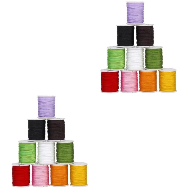 2 piezas 10 colores 0,8 mm nailon cable de tejido a mano cuerda hilo de cuentas para hágalo usted mismo