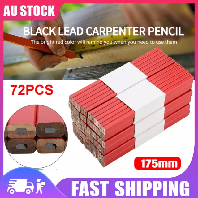 72pcs Carpenters Pencils Woodworking Carpentry Builders Pencil Wood Marker AU