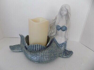 Mermaid Figurine Sculpture with LED Candle Home Trends
