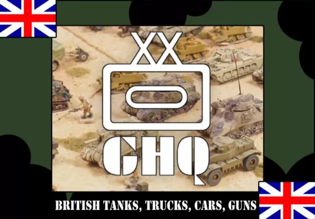GHQ, CinC, Heroics, micro armour, 1/285, 1/300 British tanks, trucks, guns. WW2
