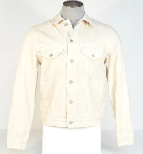 Ralph Lauren Denim & Supply Vintage Distressed Off White Denim Jacket Mens NWT