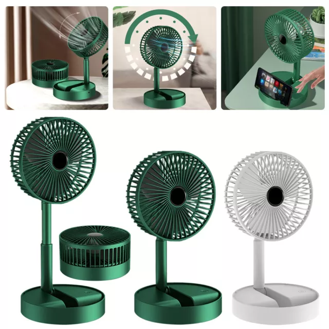 USB Rechargeable Foldable Fan Table Desk 3 Speeds Portable Telescopic Floor Fan 2