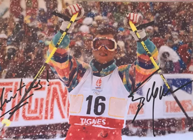 Autographe, photo dédicacée. GROSPIRON Edgar. Jeux Olympiques Albert ville 1992.