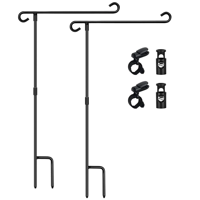 HOOSUN Garden Flag Stand Holder Pole Easy to Install Strong Sturdy Wrought Ir...