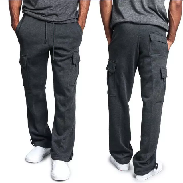 Mode Hommes Ample Décontracté Sport Pantalon Marche Gym Droit Jambe Jogger ^ 》