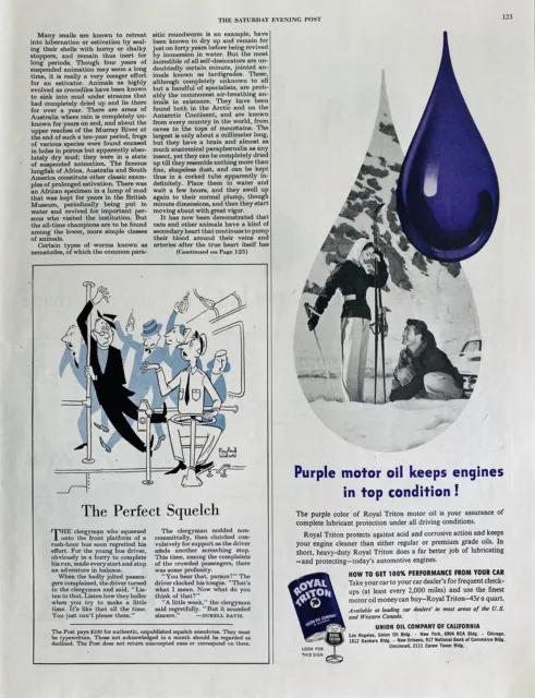 Vintage Print Ad 1953 Union Oil Company 76 Royal Triton Purple
