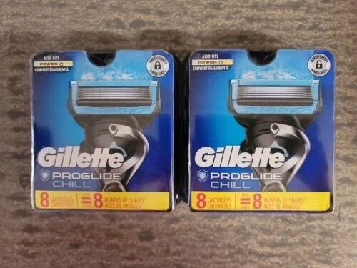 LOTE DE 2 cartuchos totales Gillette PROGLIDE CHILL 8 cada uno/16