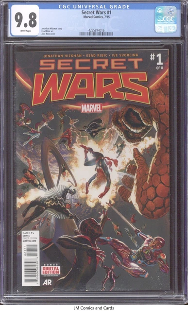 Secret Wars #1 2015 CGC 9.8 White Pages -Jonathan Hickman story. 1st issue