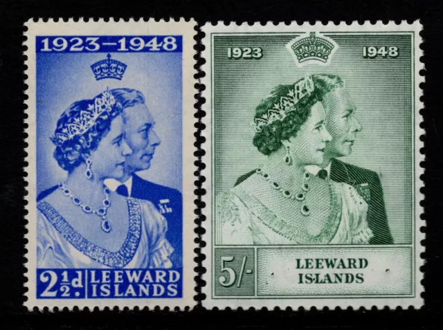 Leeward Is 1949 Silver Wedding Set, Sg 117/118, Mint Nh, Cat. £9+