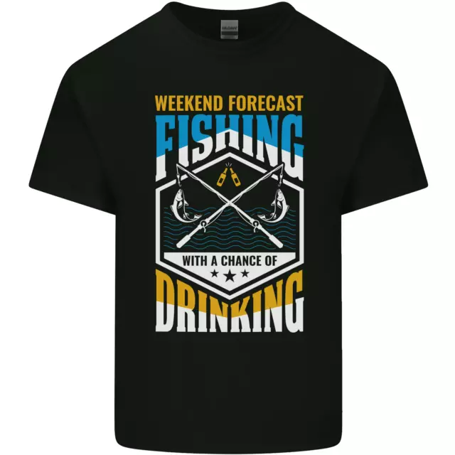 T-shirt da uomo in cotone da pesca divertente birra alcolica weekend