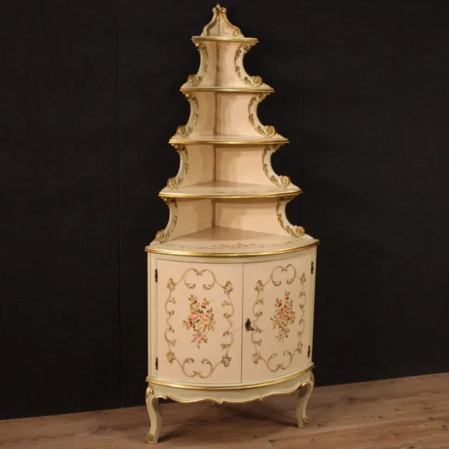 Armario de esquina madera dorada lacada pintada aparador estilo veneciano 900